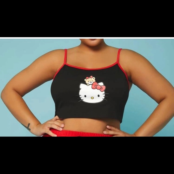 Hello Kitty Black and Red Crop Top - NWT - Picture 2 of 6